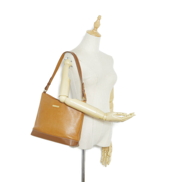 バーバリー ノバチェック シャドーホース ショルダーバッグ ブラウン レザー レディース BURBERRY 【中古】