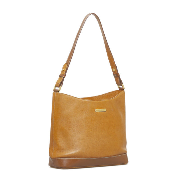 バーバリー ノバチェック シャドーホース ショルダーバッグ ブラウン レザー レディース BURBERRY 【中古】