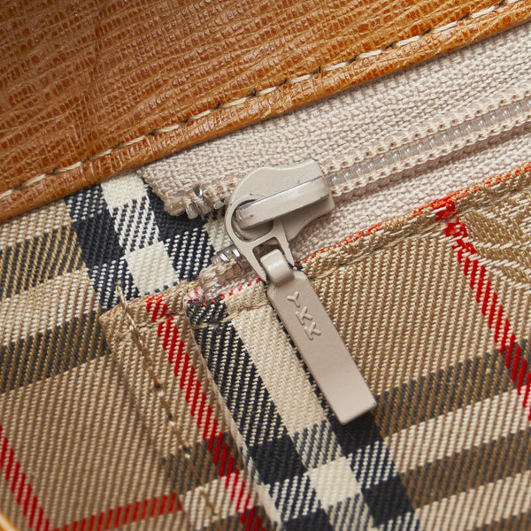 バーバリー ノバチェック シャドーホース ショルダーバッグ ブラウン レザー レディース BURBERRY 【中古】