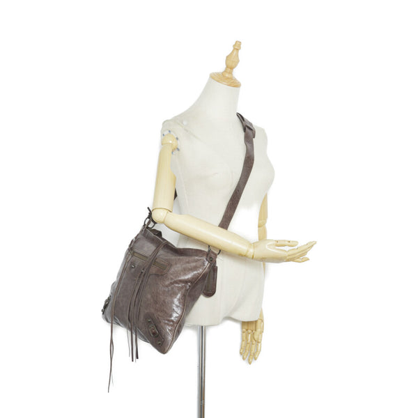バレンシアガ ザ・メッセンジャー ショルダーバッグ 177289 ブラウン レザー レディース BALENCIAGA 【中古】