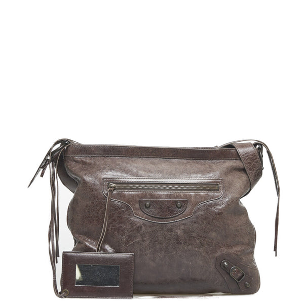 バレンシアガ ザ・メッセンジャー ショルダーバッグ 177289 ブラウン レザー レディース BALENCIAGA 【中古】