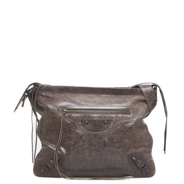 バレンシアガ ザ・メッセンジャー ショルダーバッグ 177289 ブラウン レザー レディース BALENCIAGA 【中古】