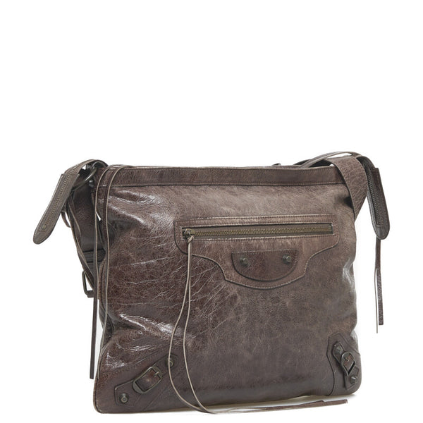 バレンシアガ ザ・メッセンジャー ショルダーバッグ 177289 ブラウン レザー レディース BALENCIAGA 【中古】