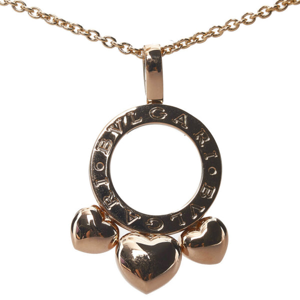 ブルガリ アレグラ ハート ネックレス K18PG ピンクゴールド レディース BVLGARI 【中古】