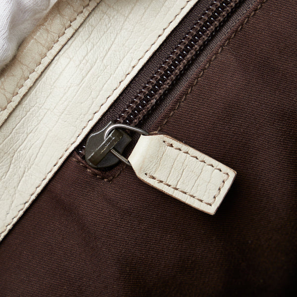 グッチ GGスプリーム ハンドバッグ トートバッグ 114595 ブラウン ホワイト PVC レザー レディース GUCCI 【中古】