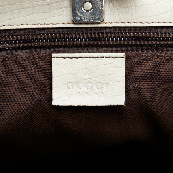 グッチ GGスプリーム ハンドバッグ トートバッグ 114595 ブラウン ホワイト PVC レザー レディース GUCCI 【中古】