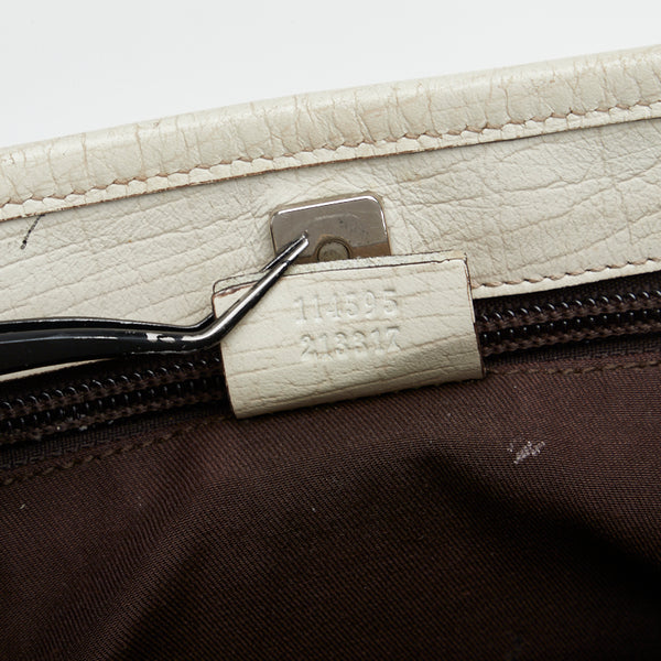 グッチ GGスプリーム ハンドバッグ トートバッグ 114595 ブラウン ホワイト PVC レザー レディース GUCCI 【中古】