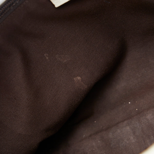 グッチ GGスプリーム ハンドバッグ トートバッグ 114595 ブラウン ホワイト PVC レザー レディース GUCCI 【中古】