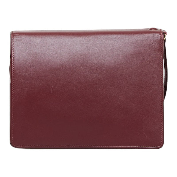 カルティエ マストライン クラッチバッグ セカンドバッグ ボルドー レッド レザー レディース CARTIER 【中古】