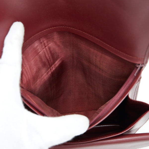 カルティエ マストライン クラッチバッグ セカンドバッグ ボルドー レッド レザー レディース CARTIER 【中古】