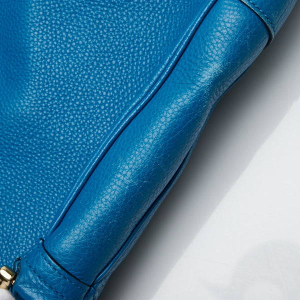 グッチ バンブー ダイアナ ハンドバッグ ショルダーバッグ 2WAY 282315 ブルー レザー レディース GUCCI 【中古】