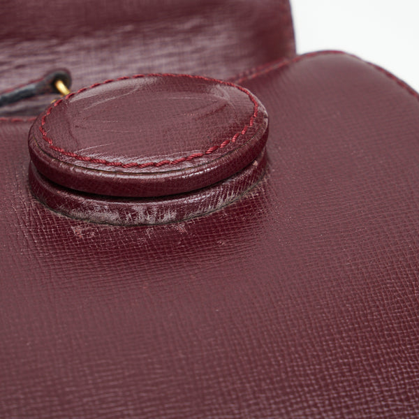 カルティエ マストライン リュックサック バックパック ボルドー レッド レザー レディース CARTIER 【中古】