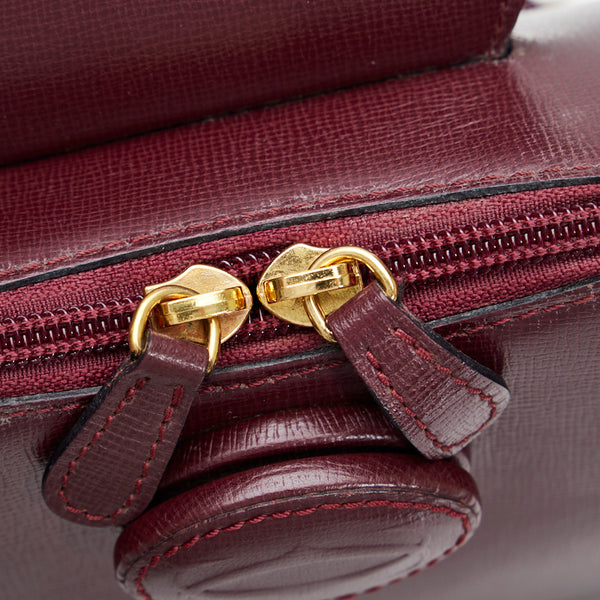 カルティエ マストライン リュックサック バックパック ボルドー レッド レザー レディース CARTIER 【中古】