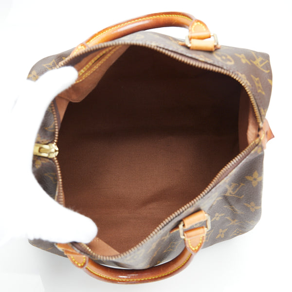 ルイ ヴィトン モノグラム スピーディ30 ハンドバッグ ミニボストンバッグ M41108 ブラウン PVC レザー レディース LOUIS VUITTON 【中古】
