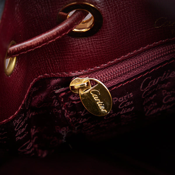 カルティエ マストライン 斜め掛け ショルダーバッグ ボルドー レッド レザー レディース CARTIER 【中古】