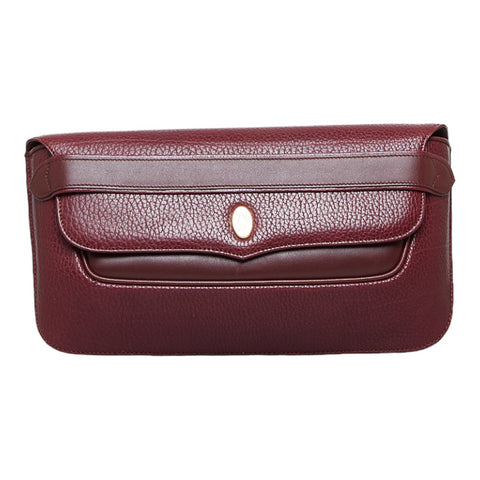 カルティエ マストライン クラッチバッグ セカンドバッグ ボルドー レッド レザー レディース CARTIER 【中古】
