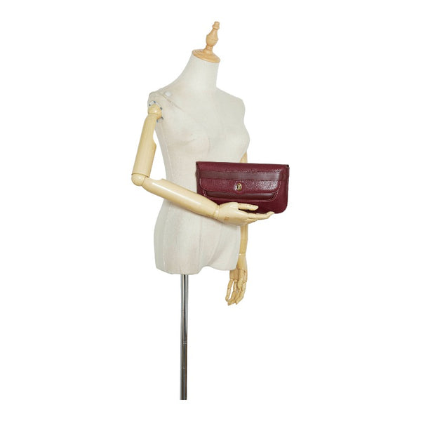 カルティエ マストライン クラッチバッグ セカンドバッグ ボルドー レッド レザー レディース CARTIER 【中古】