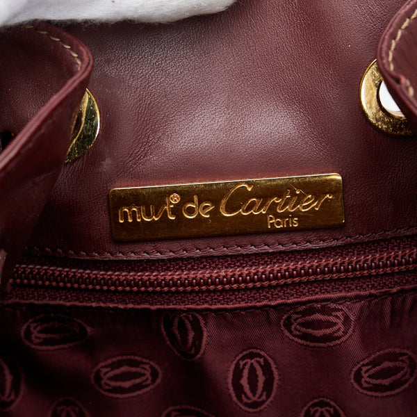 カルティエ マストライン ワンショルダーバッグ ボルドー レッド レザー レディース CARTIER 【中古】