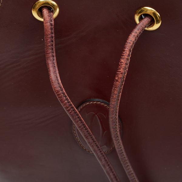 カルティエ マストライン ワンショルダーバッグ ボルドー レッド レザー レディース CARTIER 【中古】