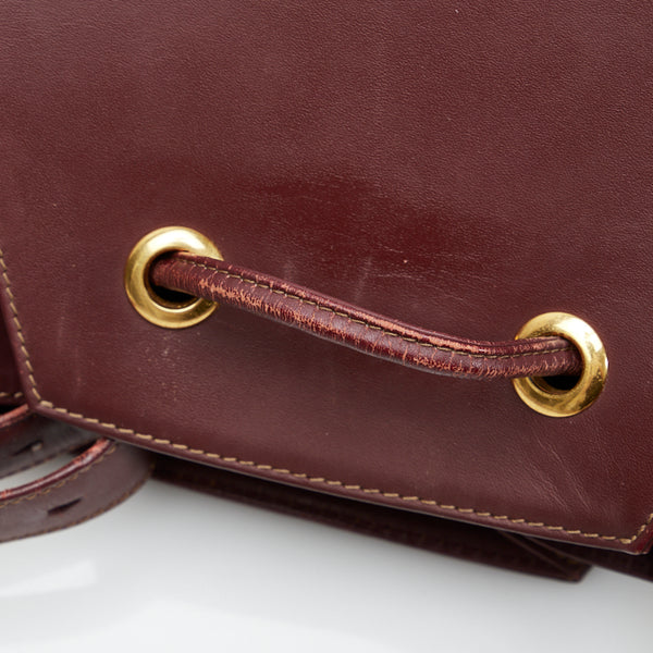 カルティエ マストライン ワンショルダーバッグ ボルドー レッド レザー レディース CARTIER 【中古】