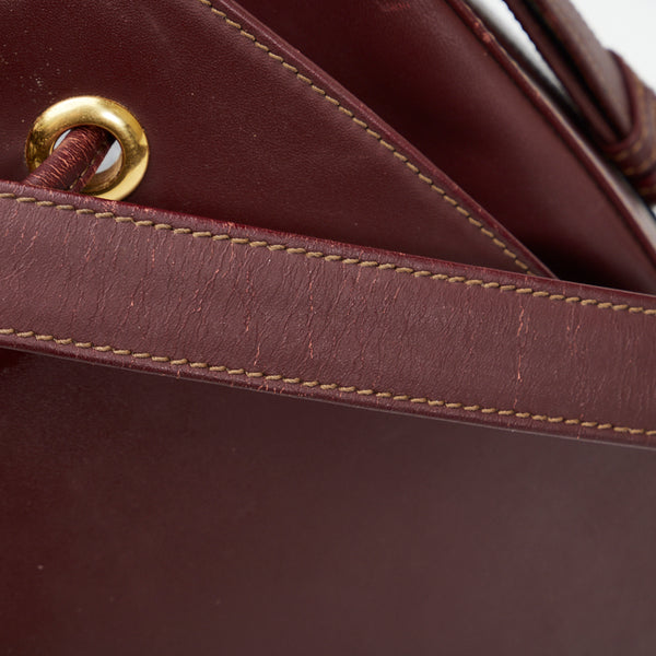 カルティエ マストライン ワンショルダーバッグ ボルドー レッド レザー レディース CARTIER 【中古】