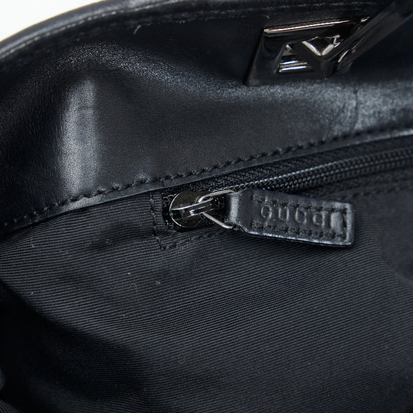 グッチ GGキャンバス トートバッグ ショルダーバッグ 31243 ブラック キャンバス レザー レディース GUCCI 【中古】
