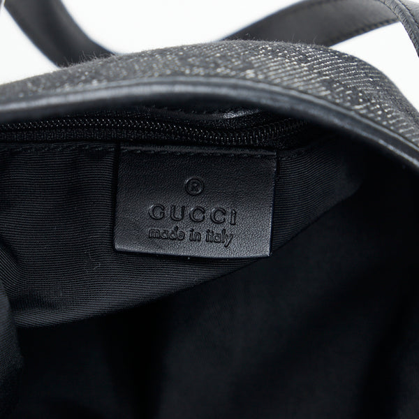 グッチ GGキャンバス トートバッグ ショルダーバッグ 31243 ブラック キャンバス レザー レディース GUCCI 【中古】