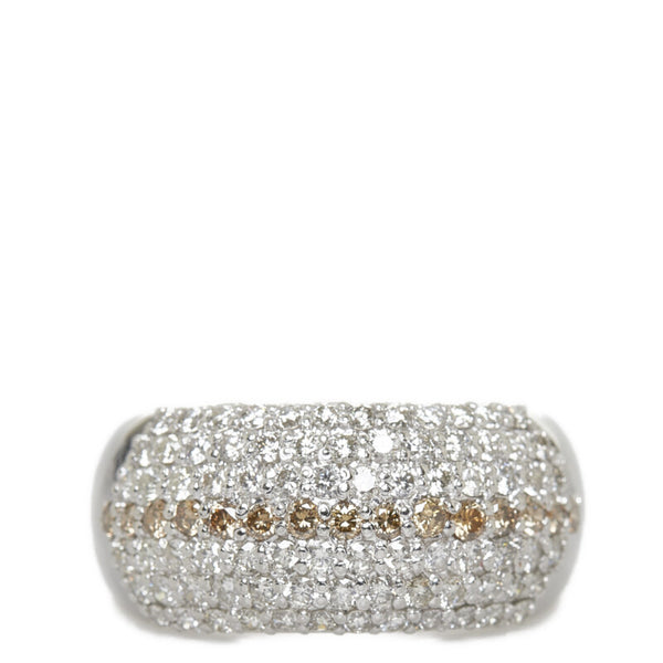 Pt900 プラチナ ブラウンダイヤ0.31ct ダイヤ1.24ct リング 指輪 レディース 17号 【中古】