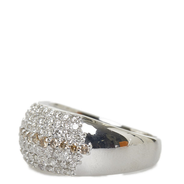 Pt900 プラチナ ブラウンダイヤ0.31ct ダイヤ1.24ct リング 指輪 レディース 17号 【中古】
