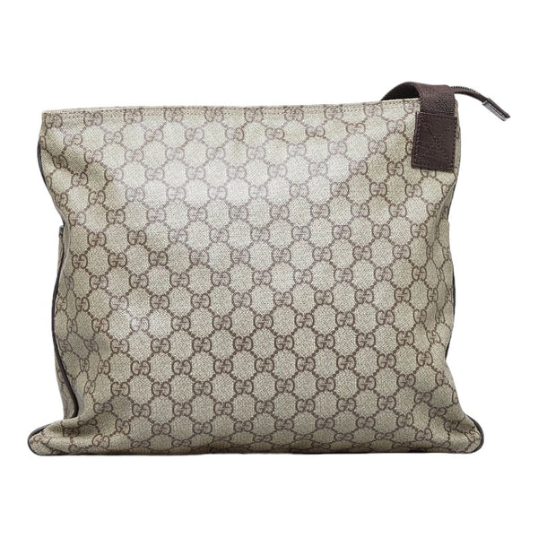 グッチ GGスプリーム 斜め掛け ショルダーバッグ 141198 ブラウン ベージュ PVC レザー レディース GUCCI 【中古】