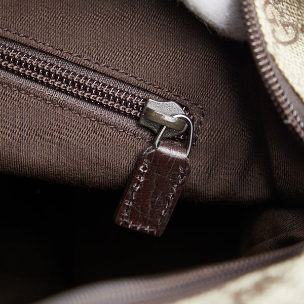 グッチ GGスプリーム 斜め掛け ショルダーバッグ 141198 ブラウン ベージュ PVC レザー レディース GUCCI 【中古】