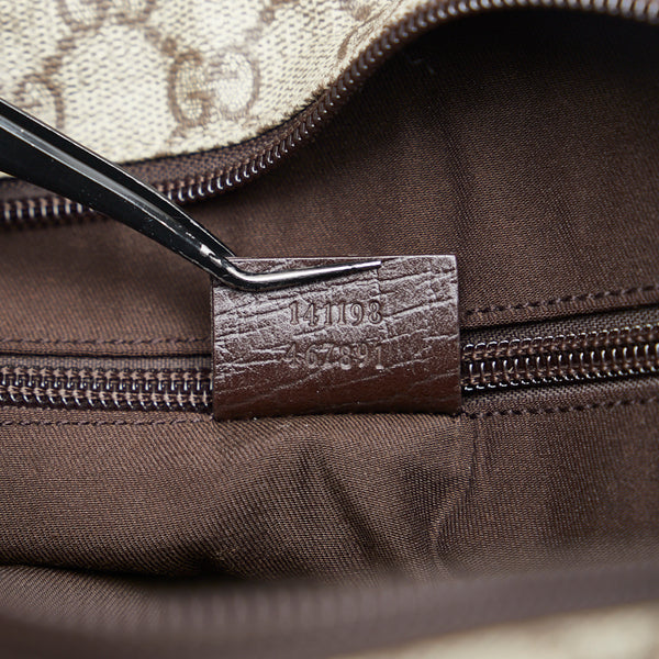 グッチ GGスプリーム 斜め掛け ショルダーバッグ 141198 ブラウン ベージュ PVC レザー レディース GUCCI 【中古】