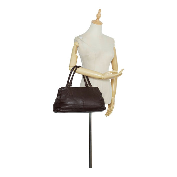 ボッテガヴェネタ ハンドバッグ ブラウン レザー レディース BOTTEGAVENETA 【中古】