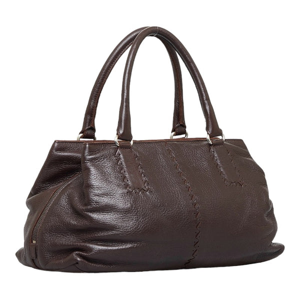 ボッテガヴェネタ ハンドバッグ ブラウン レザー レディース BOTTEGAVENETA 【中古】