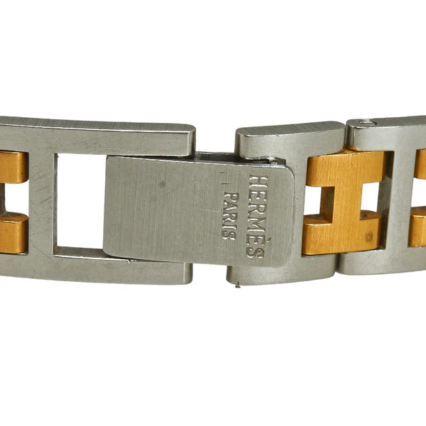 エルメス クロアジュール 腕時計 クオーツ ホワイト文字盤 ステンレススチール レディース HERMES 【中古】