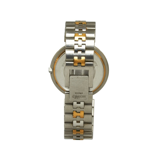 エルメス プロフィール 腕時計 クオーツ ホワイト文字盤 ステンレススチール メッキ レディース HERMES 【中古】