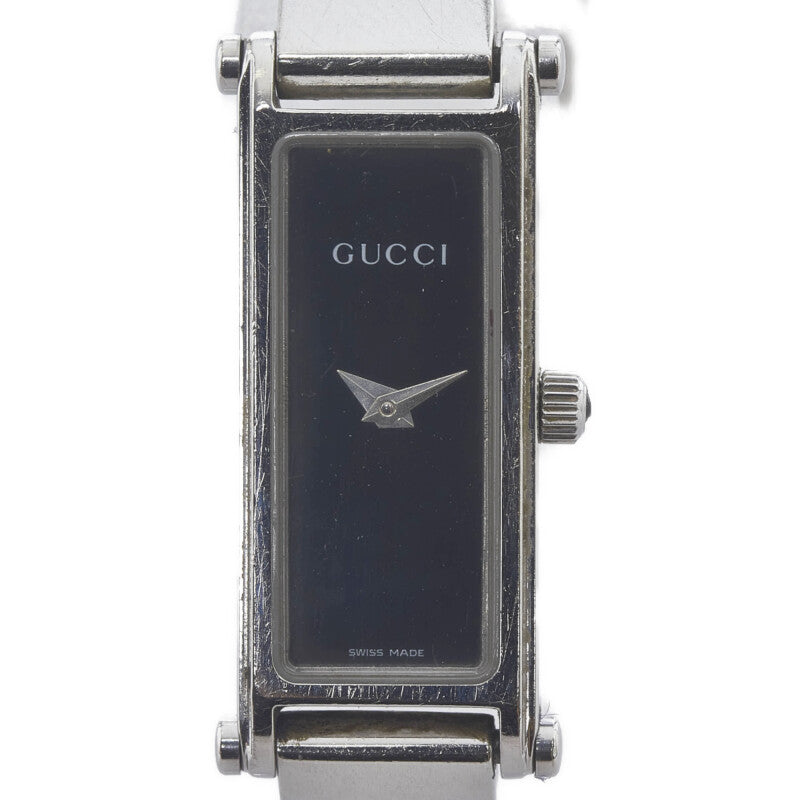 グッチ 腕時計 1500L クオーツ ブラック文字盤 ステンレススチール レディース GUCCI 【中古】