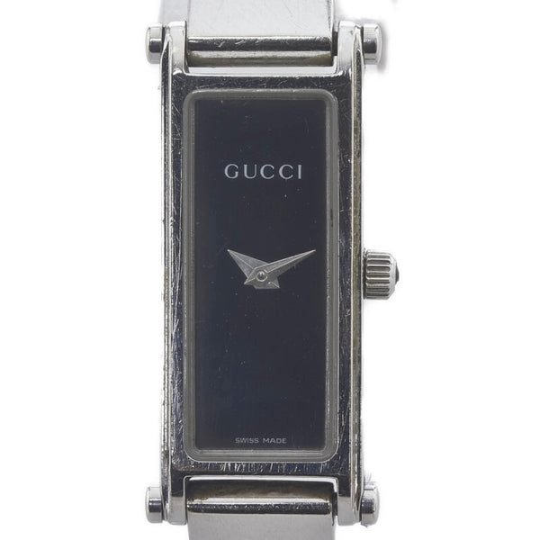 グッチ 腕時計 1500L クオーツ ブラック文字盤 ステンレススチール レディース GUCCI 【中古】