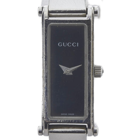 グッチ 腕時計 1500L クオーツ ブラック文字盤 ステンレススチール レディース GUCCI 【中古】