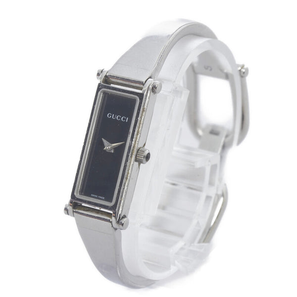 グッチ 腕時計 1500L クオーツ ブラック文字盤 ステンレススチール レディース GUCCI 【中古】
