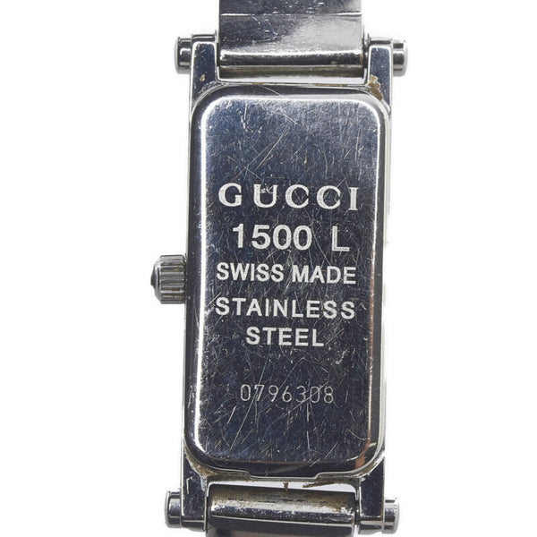 グッチ 腕時計 1500L クオーツ ブラック文字盤 ステンレススチール レディース GUCCI 【中古】