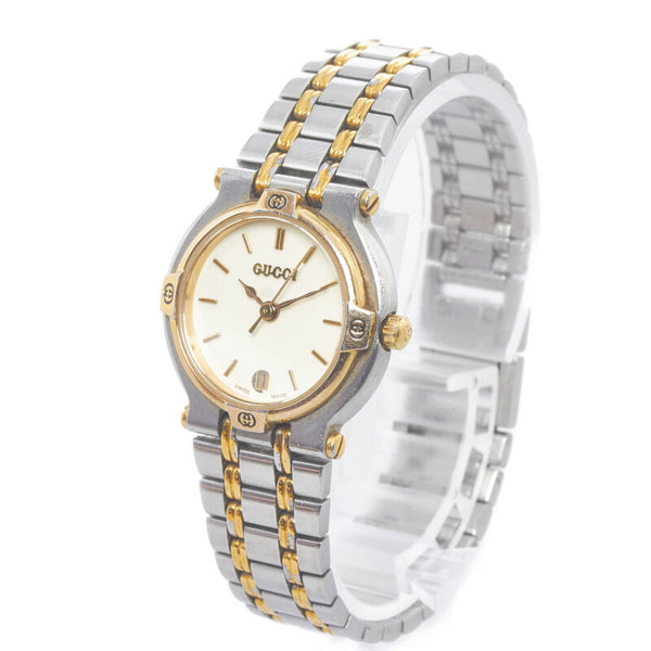 グッチ 腕時計 9000L クオーツ アイボリー文字盤 ステンレススチール レディース GUCCI 【中古】