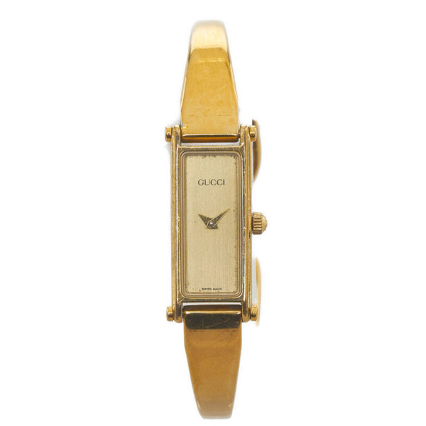 グッチ 腕時計 1500 クオーツ ゴールド文字盤 ステンレススチール レディース GUCCI 【中古】
