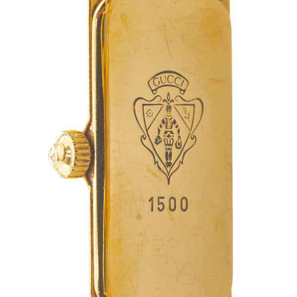 グッチ 腕時計 1500 クオーツ ゴールド文字盤 ステンレススチール レディース GUCCI 【中古】