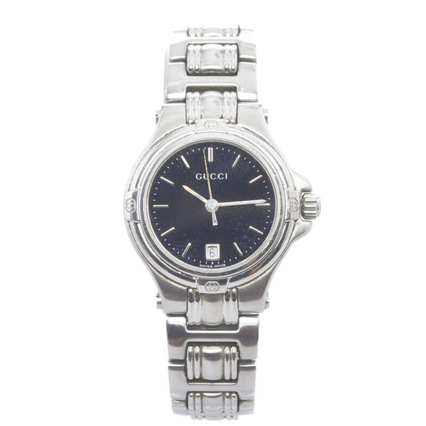 グッチ 腕時計 9040L クオーツ ブラック文字盤 ステンレススチール レディース GUCCI 【中古】