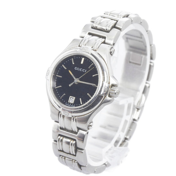 グッチ 腕時計 9040L クオーツ ブラック文字盤 ステンレススチール レディース GUCCI 【中古】