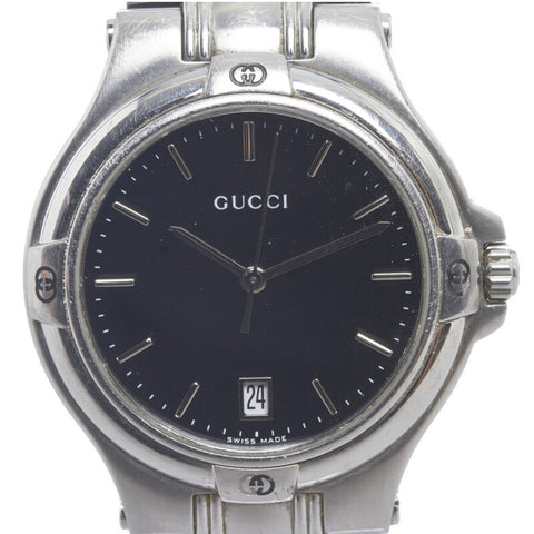 グッチ 腕時計 9040M クオーツ ブラック文字盤 ステンレス メンズ GUCCI 【中古】