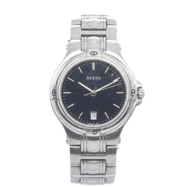 グッチ 腕時計 9040M クオーツ ブラック文字盤 ステンレス メンズ GUCCI 【中古】
