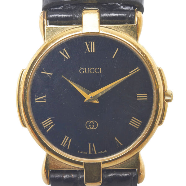 グッチ ベルト（社外品） 腕時計 3400F クオーツ ブラック文字盤 ステンレススチール レディース GUCCI 【中古】