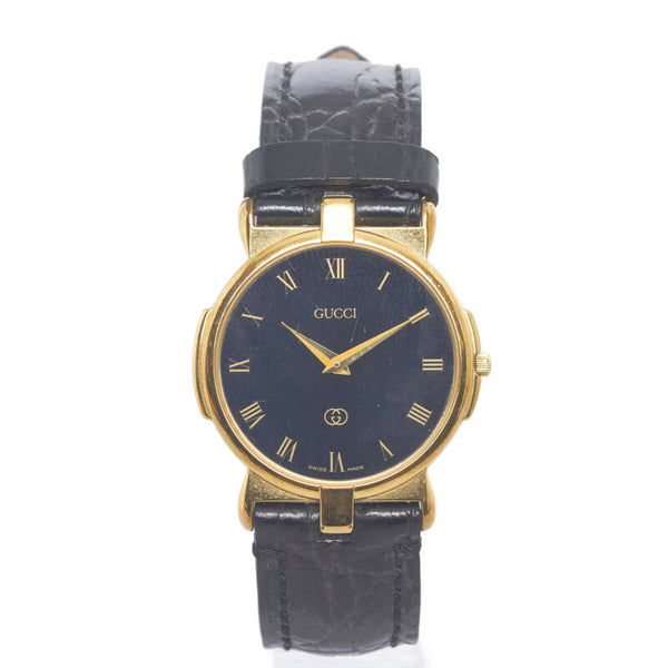 グッチ ベルト（社外品） 腕時計 3400F クオーツ ブラック文字盤 ステンレススチール レディース GUCCI 【中古】